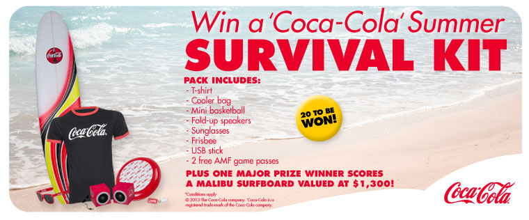 AMF Bowling Centres Australia – Win A Coca-Cola Summer Survival Kit and Malibu Surfboard Valued At $1,300