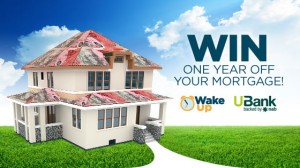 Channel Ten Wake Up (caption a photo) win a year off your mortgage or $15,000 with UBank