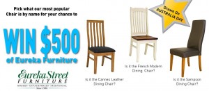 Eureka Street Furniture – Win $500 Worth of Eureka Furniture