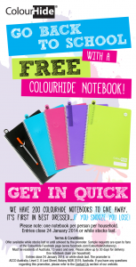 Free ColourHide Notebook, first 200 only