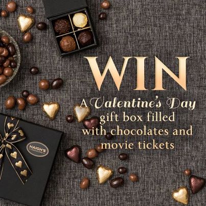 Haigh’s Chocolates – Win 1 of 3 gift boxes for Valentine’s Day rang and a double pass to see Endless Love