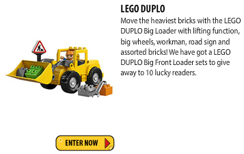 Just Kidding Junior – Win 1/10 Lego Duplo Big Front Loader set(Ages 3-6)