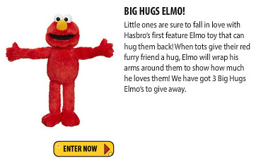 Just Kidding Junior – Win 1/3 Big Hugs Elmo (Ages 3-6)