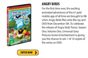 Just Kidding – Win 1/10 Angry Birds dvd (Ages 7-13)