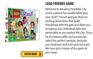 Just Kidding – Win 1/6 Lego Friends game (Ages 7-13)