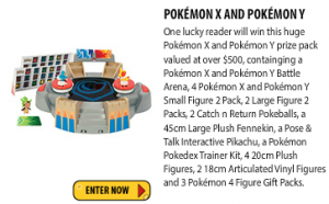 Just Kidding – Win a Pokemon X and Y Battle Arena pack (Ages 7-13)