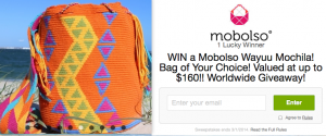 Mobolso – WIN a Mobolso Wayuu Mochila! Bag of Your Choice! Valued at up to $160