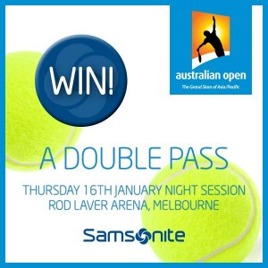 Samsonite Australia – Win Australian Open night tickets for January 16th