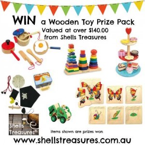 Shells Treasures –  WIN a Wooden Toy Prize Pack valued at $140 – Bumble Bee Baby and Kids Market Giveaway