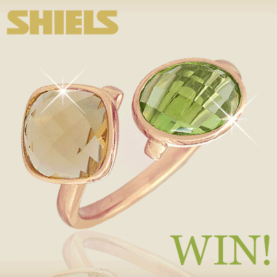 Shiels Jewellers – Win this amazing Citrine and Peridot Rose Gold stackable ring valued at $299