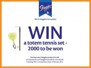 Steggles – Win 1 of 2000 Totem Tennis Set Giveaway