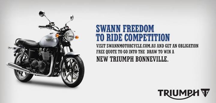 Swann Insurance – Win A Triumph Bonneville Bike Valued At $13,500