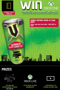 V Energy Xbox – Win 1 of 250 XBOX ONE Every Minute