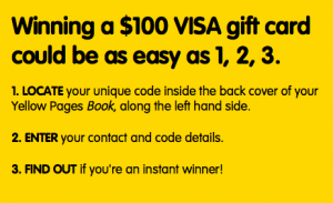 Yellow Pages – Win 1/2542 $100 Visa Cards
