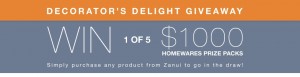 Zanui – Win 1 of 5 $1000 Homewares Prize Packs