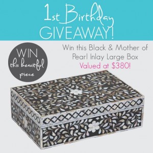 Zohi Interiors – Win a Black & Mother of Pearl Inlay Box