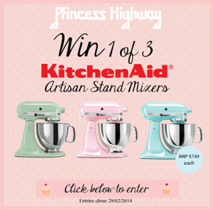 Dangerfield – Win 1 of 3 Kitchenaid Artisan Stand Mixers valued at $749 each