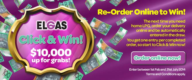 Elgas – Order Online to win $5,000 plus $1,000 monthly prizes