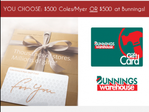Hatched Designs – WIN a $500 Coles/Myer or Bunnings Gift Card Giveaway