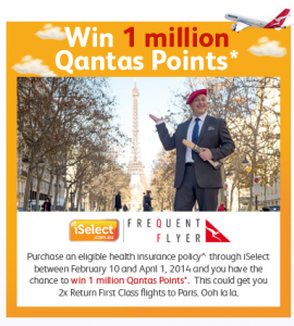 iSelect – Win One Million Qantas Frequent Flyer Points