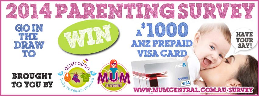 Mum Central – Win $1,000 ANZ Prepaid Visa – 2014 Parenting Survey