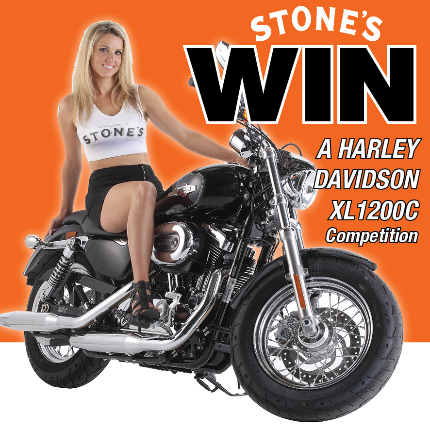 Stones Ginger Wine – Win a Harley Davidson XL1200C in Vivid Black valued at $18,750