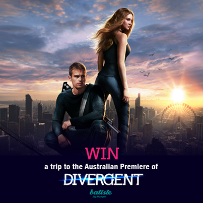 Batiste Australia Facebook – Win a trip to the Australian Premiere of Divergent in Sydney