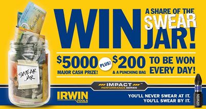 Irwin Tools – Win $5,000 plus $200 every day