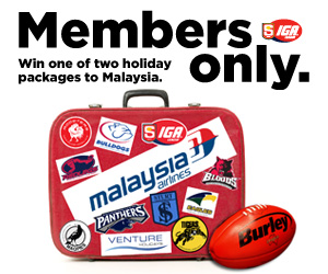 SANFL  – Win 1 of 2 holiday packages to Malaysia 2014