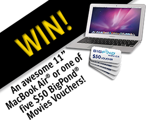 V/Line – Win a 11 Macbook Air or $50 Bigpond Movies Vouchers