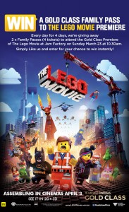 Village Cinemas – Win Family Pass to The Lego Movie Gold Class Premiere Screening