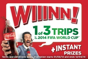 Woolworths/Coke – Win one of 3 trips to Brazil for world cup
