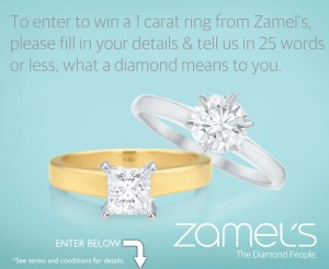 Zamels  – Win a 1 CARAT DIAMOND RING