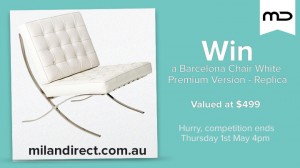 Milan Direct – Win Premium Version of the Barcelona Chair Replica in White