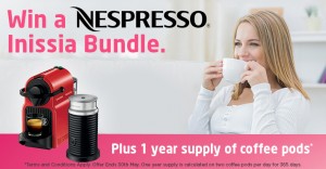 Betta – Win a Breville Nespresso Inissia coffee machine and 1 year supply of coffee pods