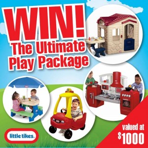 Jump Star trampolines – Win a little Tikes Pack (Playhouse, Cozy Coupe ride-on, Outdoor setting, and Play Kitchen)