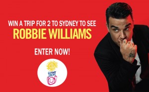 Win a trip for 2 to Sydney to see Robbie Williams Live!