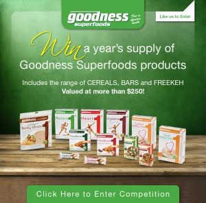 Goodness Superfoods – Win a year’s supply of cereals and bars