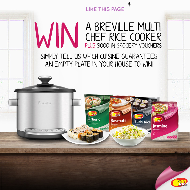 SunRice – Win A Breville Cooker plus $1,000 in Grocery Vouchers