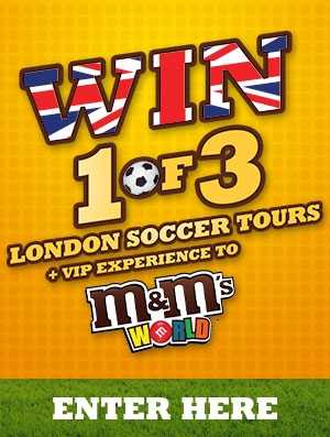 Woolworths & M&M’s – Win 1 of 3 London Soccer Tours or Foosball tables