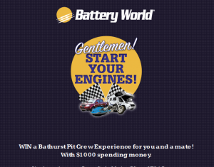 Battery World – Win A Bathurst Pit Crew Experience