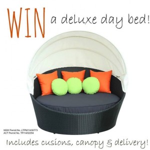 Jump Start – Win a deluxe day bed includes cushions, canopy and delivery!