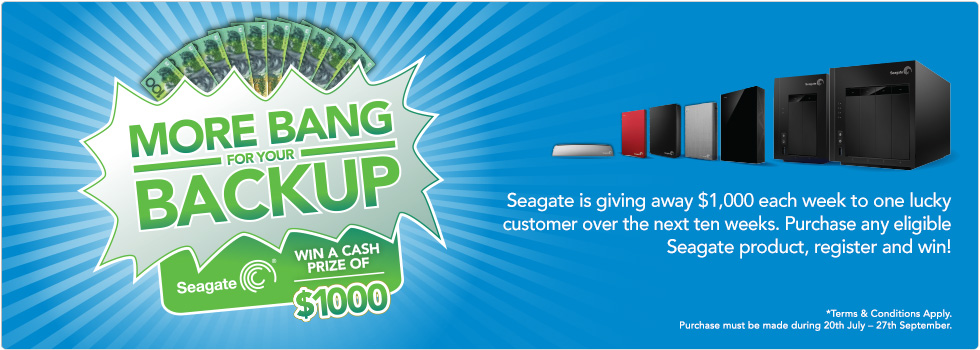 Seagate – Product purchase to Win $1,000 each week over 10 weeks