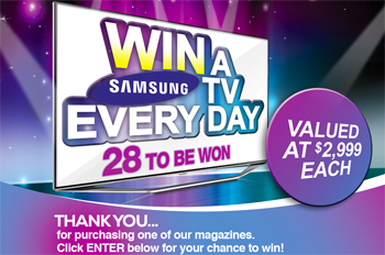 Woolworths – Bauer Selected Magazines, win a Samsung TV Daily
