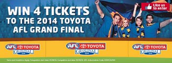 Betta – Win 4 tickets to the 2014 Toyota AFL Grand Final