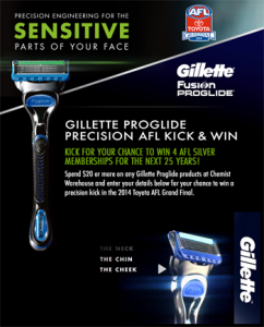 Chemist Warehouse – Gillette Proglide – Win 4 AFL Silver Memberships for the next 25 years