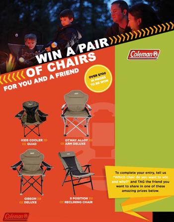 Coleman – Win a Pair of Chairs for you and a friend