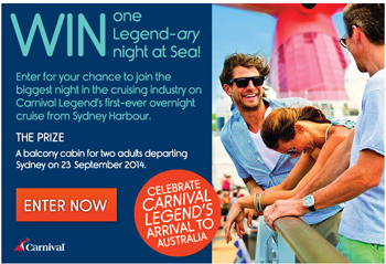 Cruiseabout – Win 1 of 8 a Legendary Nights at Sea