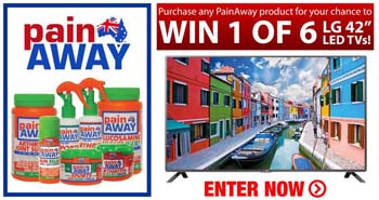 Discount Drug Stores – Purchase any PainAway product for your chance to Win 1 of 6 LG 42″ Led TVs