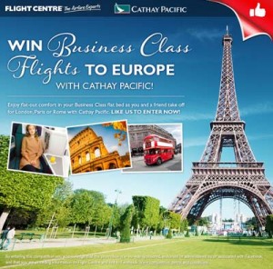 Flight Center Australia – Win Business Class Flights to Europe